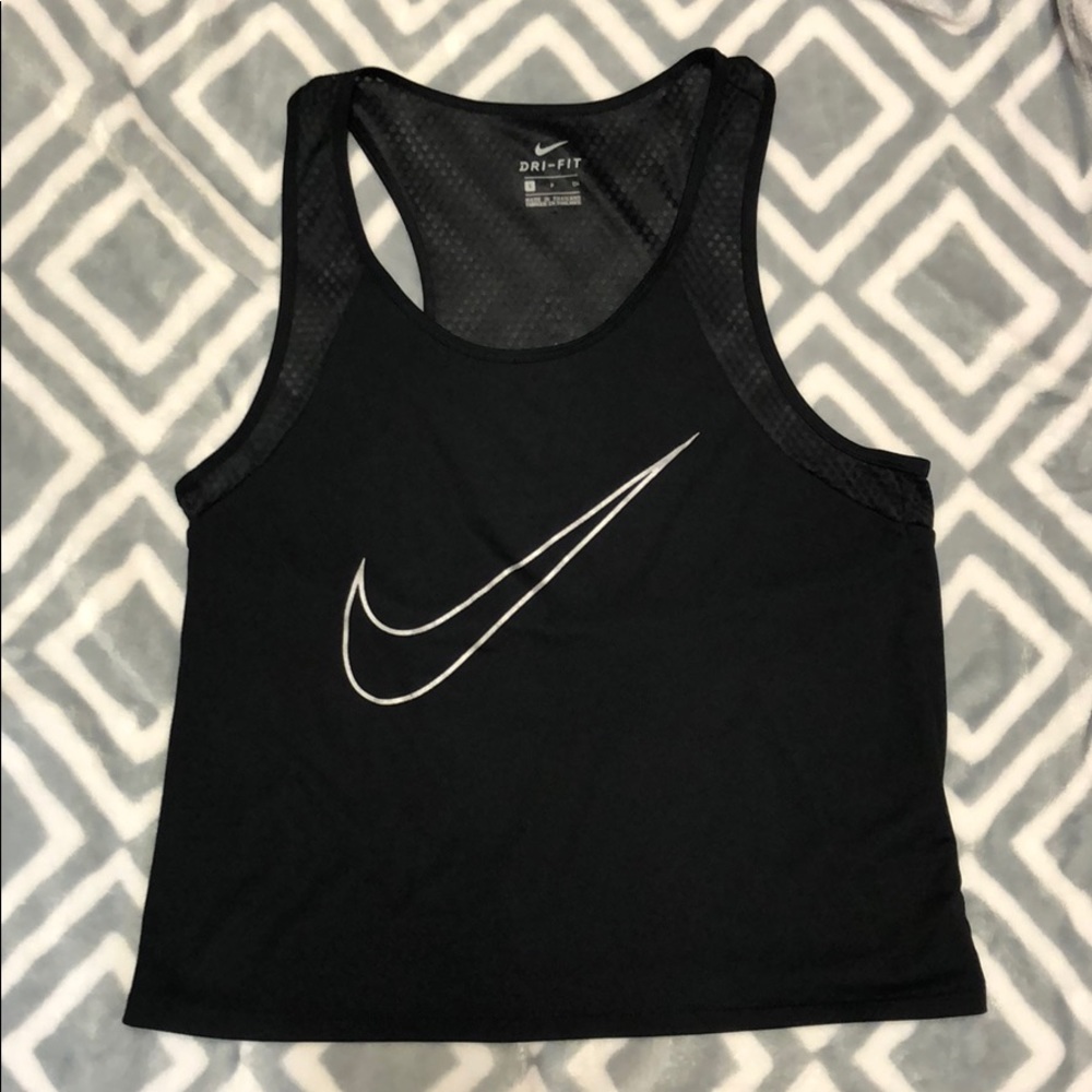 Black Nike athletic crop top